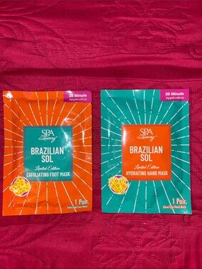 Brazilian Sol Hydrating Hand & Exfoliating Foot Mask - Teal & Orange